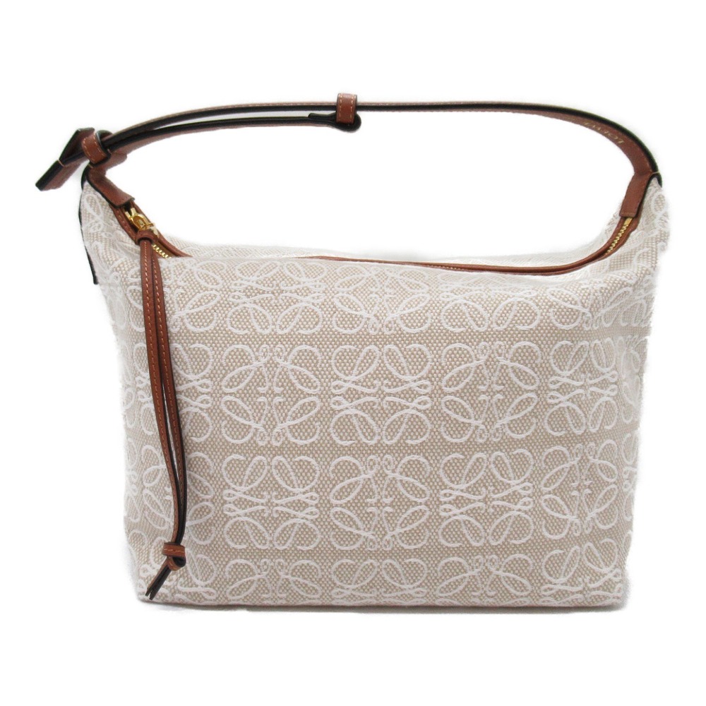 Loewe Cubby Handbag Leather Beige Brown